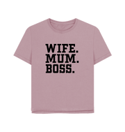 Mauve Wife Mum Boss Women's Relaxed Fit T-shirt