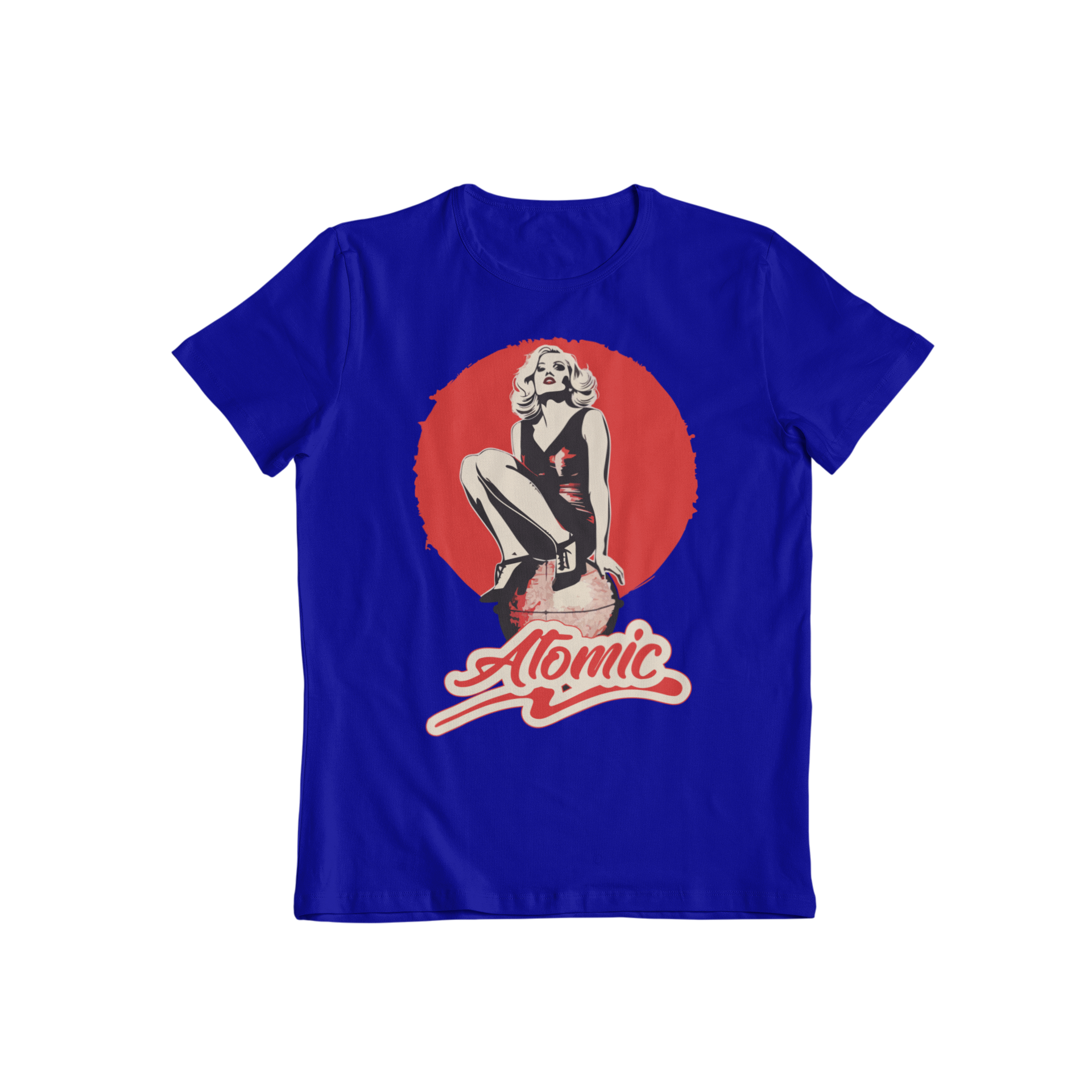 Introducing the Atomic T-shirt, a classic tee that will rock your world just like Blondie's hit song! With its iconic design and killer style, this shirt is perfect for all music lovers. Bring some atomic energy to your wardrobe and unleash your inner rocker.