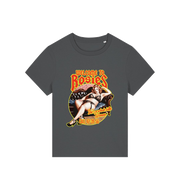 grey music t-shirt with the graphic of a woman in her underwear and the slogan 'welcome to rosies'