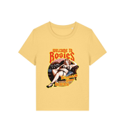 yellow music t-shirt with the graphic of a woman in her underwear and the slogan 'welcome to rosies'
