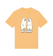 yellow t-shirt with cartoon polar bears and 'Bi Polar' text on