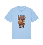 light blue funny animal t-shirt with a donkey graphic and the slogan 'LARD'