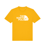 yellow christmas t-shirt with the slogan 'the north pole'