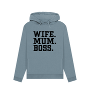 Stone Blue Wife Mum Boss Women's Hoodie
