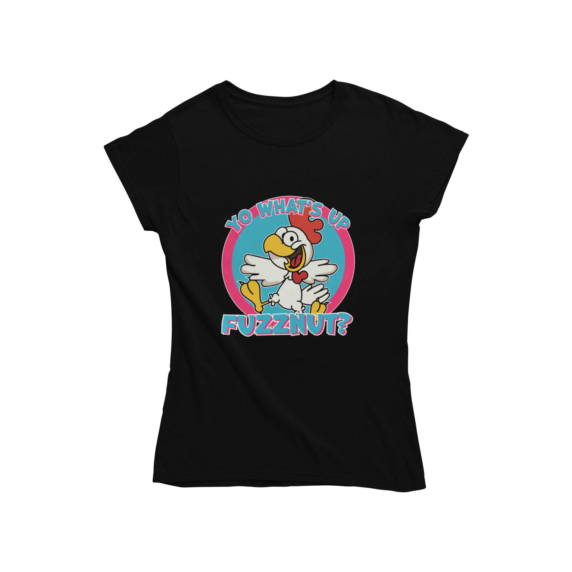 Step up your fashion game with teevolution's graphic women's fitted t-shirt! Inspired by the catchy song "Bad Hair Day," this tee features a fun and quirky design that will surely turn heads. Get ready to rock your style with a confident "Yo, what's up fuzznut!"