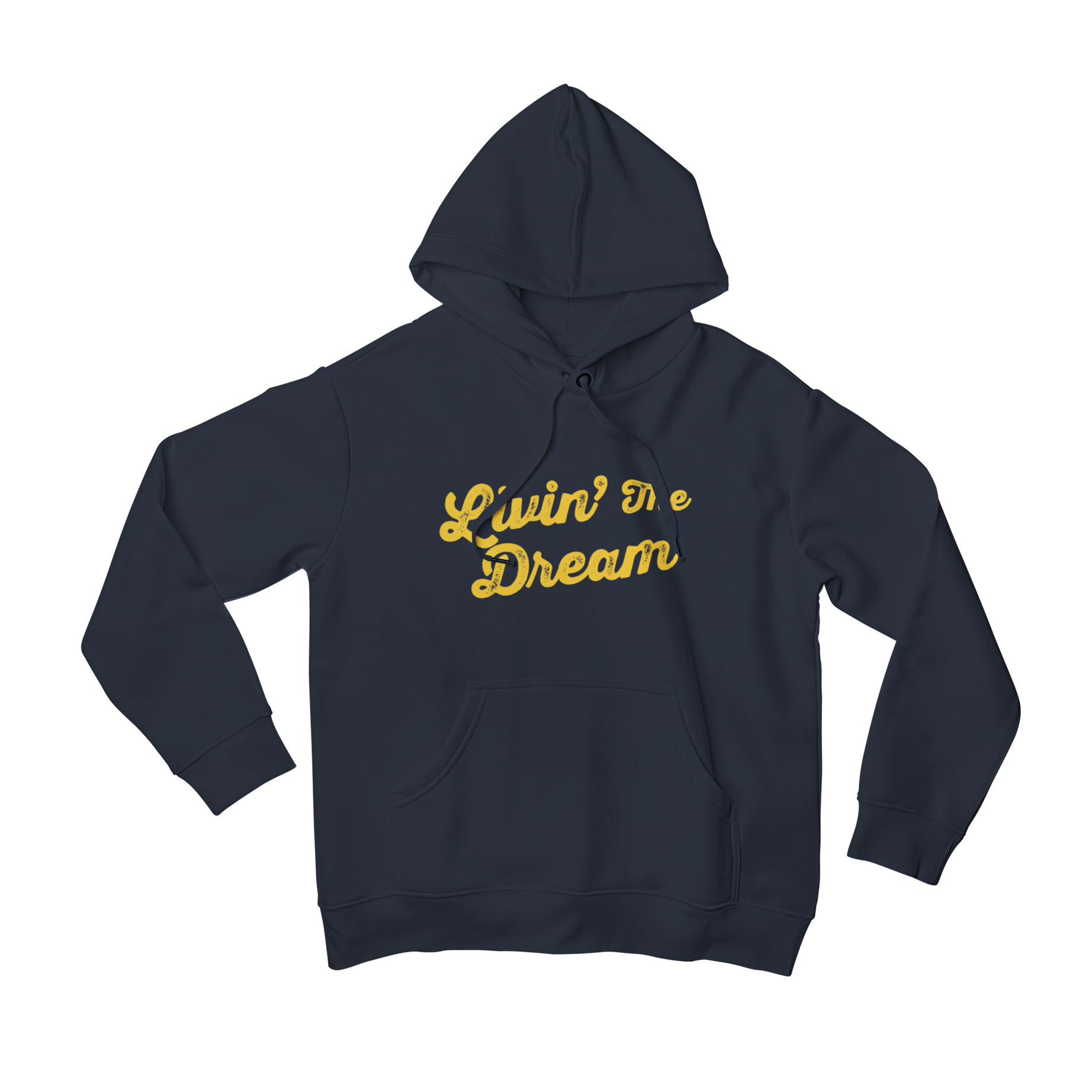 Livin The Dream in this Front Print Hoodie. Stay cozy and stylish while keeping your dreams alive with this quirky slogan hoodie. Perfect for anyone who doesn't take themselves too seriously and loves a good play on words.