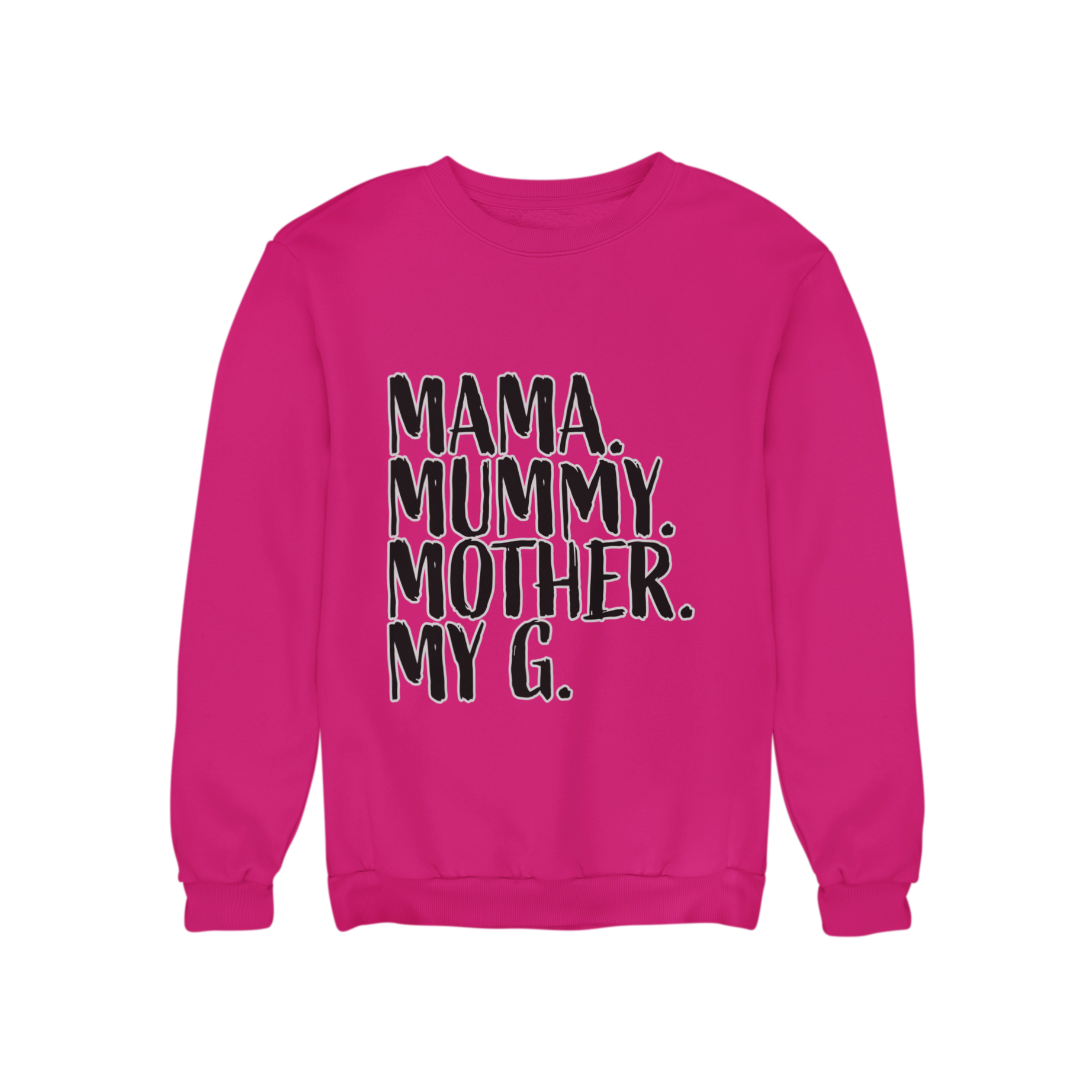 Elevate your mum game with teevolution's trendy sweatshirt featuring the catchy saying "Mama Mummy Mother My G." Stay stylish and cozy while proudly celebrating the superwoman you are. Get yours today and rock that mum life!