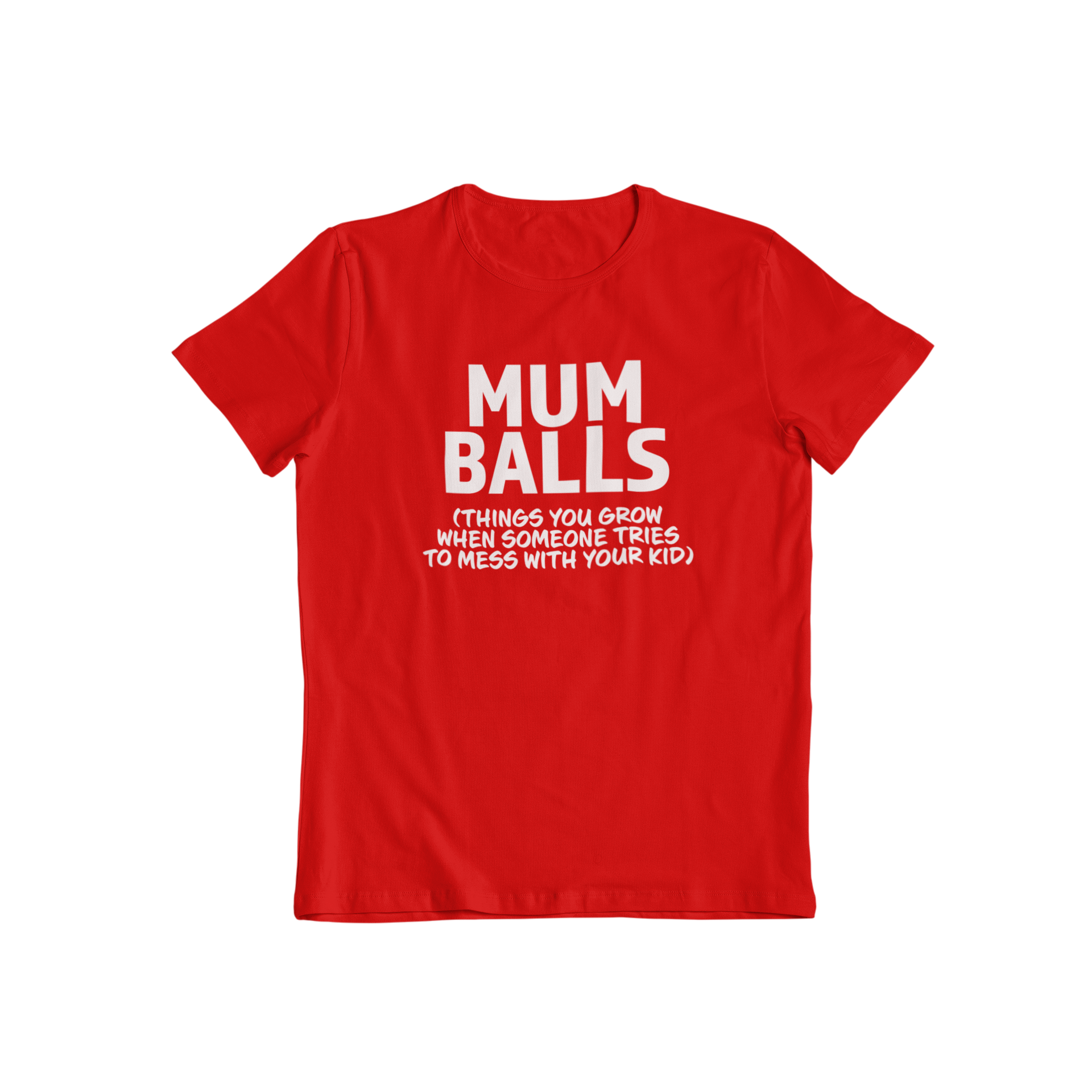 Get ready to show off your playful and quirky side with our Mumballs T-shirt! This classic slogan tee will have everyone laughing with its humorous reference to a mother's fierce protection of her kids. Perfect for any mom who doesn't take herself too seriously. (Limited stock, order now!)