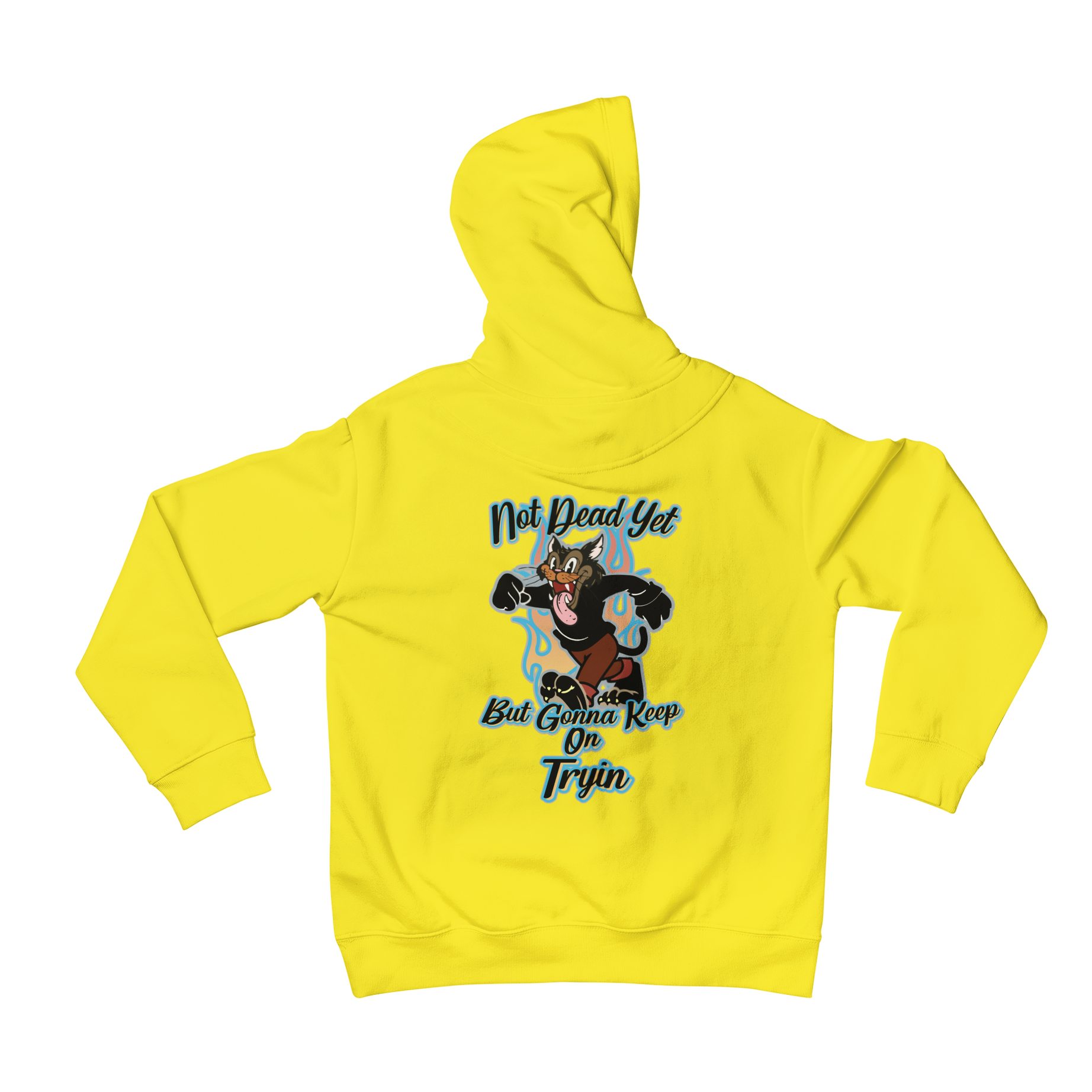 Teevolution's "Not Dead Yet" hoodie is perfect for those who want to keep on trying. This back print hoodie is made from high-quality materials and comes with a unique design. Get yours today and show off your personality with style!