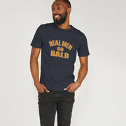Man in a navy Dad T-shirt with 