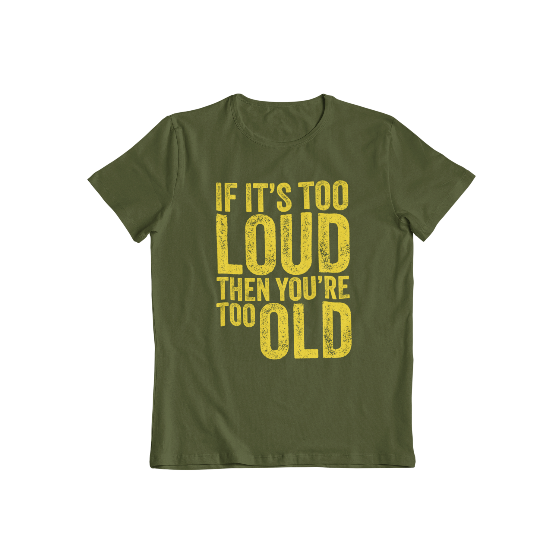 Embrace your inner youth with our Too Loud t-shirt. This classic slogan tee boldly states "if it's too loud then you're too old", perfect for any music lover or rebellious spirit. Show off your playful side (and maybe make a statement) with this quirky and fun shirt. (But seriously, wear earplugs).