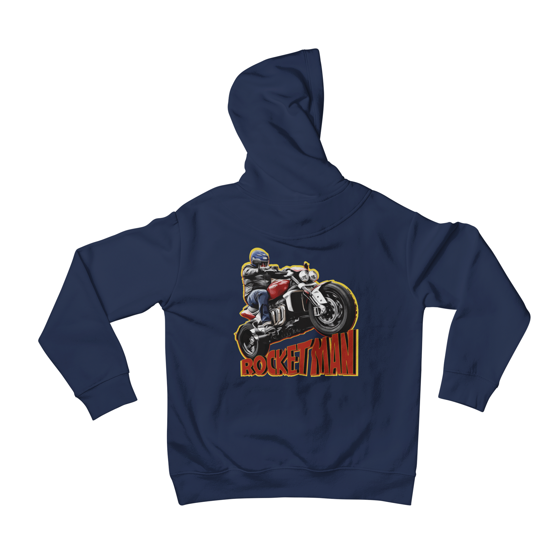 Show your love for the Legendary Triumph Behemoth with teevolution's "Rocketman" back print hoodie. Our hoodie is made with high-quality materials and designed to last. Order now and add some style to your wardrobe!