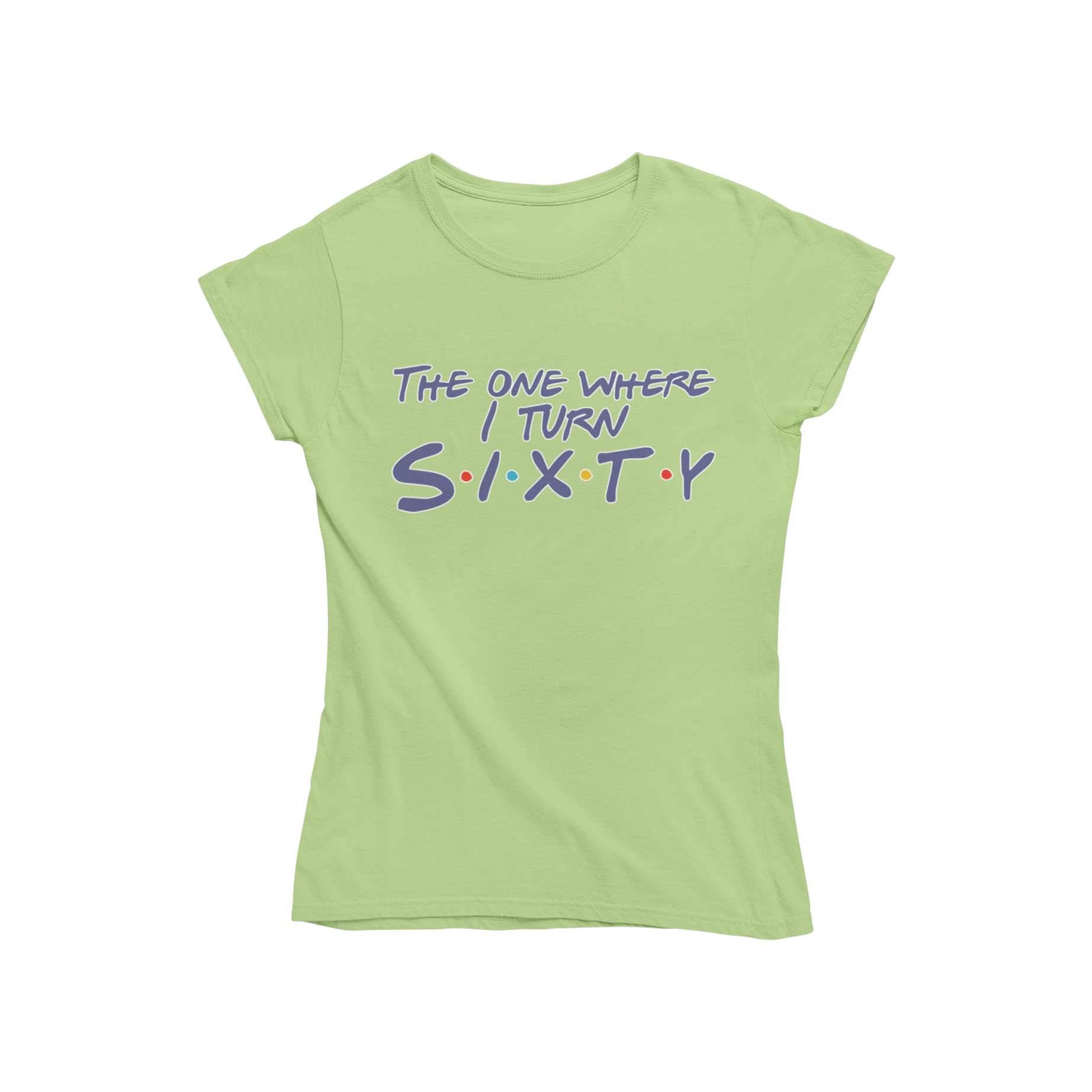 Celebrate your milestone birthday in style with our Where I Turn Sixty Womens T-shirt. Inspired by the iconic TV show Friends, this fitted shirt features the memorable slogan "the one where i turn sixty". Made for comfort and style, it's the perfect addition to your wardrobe.