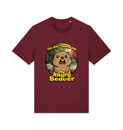 Burgundy Animal T-shirt with the graphic of a beaver