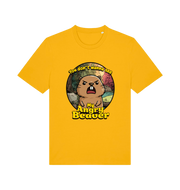 Yellow Animal T-shirt with the graphic of a beaver