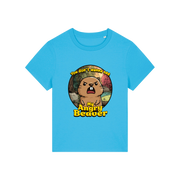 blue rude t-shirt with the graphic of a beaver and the slogan 'you don't wanna see my angry beaver'