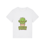 white funny offensive t-shirt with the graphic of a cactus and the slogan 'annoying prick'