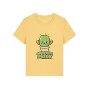 yellow funny offensive t-shirt with the graphic of a cactus and the slogan 'annoying prick'