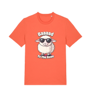 Orange animal tee with the graphic of a sheep
