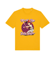 Yellow offensive t-shirt with the graphic of a baby baseball player