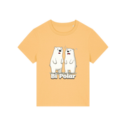 yellow funny animal t-shirt with cartoon polar bears and the slogan 'Bi Polar' 