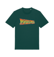 green birthday t-shirt inspired by the classic film back to the future with the 'born in the eighties'
