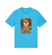 blue animal t-shirt with the graphic of a beaver and the text 'suck my balls'