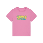 pink slogan t-shirt with 'chaos coordinator'