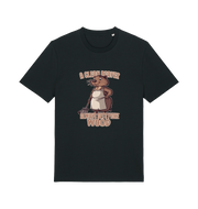 black animal t-shirt with the graphic of a beaver and the slogan 'a clean beaver always gets more wood'