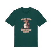 green animal t-shirt with the graphic of a beaver and the slogan 'a clean beaver always gets more wood'