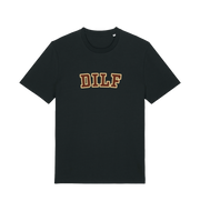 black funny dad t-shirt with the slogan 'dilf'