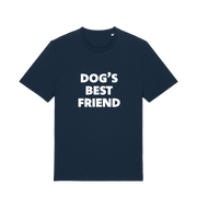 navy animal t-shirt with the slogan 'dogs best friend'