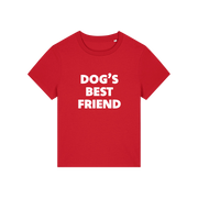 red animal tee with the slogan 'dog's best friend'
