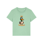 green funny animal t-shirt with the graphic of a duck and the slogan 'do yourself'
