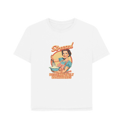 White Stressed Women's Relaxed Fit T-shirt