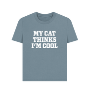 Stone Blue My Cat Thinks Women's T-shirt