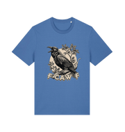 blue funny offensive t-shirt with a crow design and 'FOAW' slogan