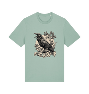 mint green funny offensive t-shirt with a crow design and 'FOAW' slogan