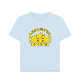Sky Blue Printed T-shirt