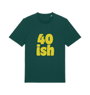 green birthday t-shirt with the slogan '40-ish'