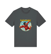 grey music t-shirt with a graphic of a person in a red suit free falling with the slogan 'I'm Free Fallin'