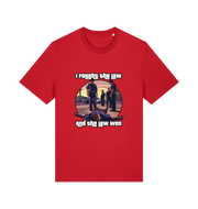 red music t-shirt with a GTA style graphic and the slogan 'i fought the law and the law won'