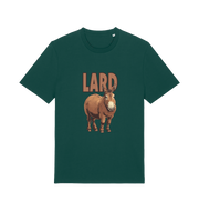 green funny animal t-shirt with a donkey graphic and the slogan 'LARD' 