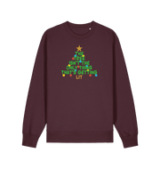 red brown xmas sweater with the slogan 'the tree isn't the only thing that's getting lit'