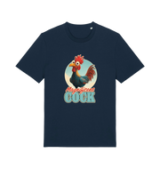 navy funny offensive t-shirt with the graphic of a rooster and the slogan 'magnificent cock'