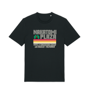 black christmas t-shirt with a retro design and the slogan 'nakatomi plaza hotel and convention centre'