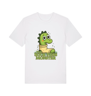 white animal t-shirt with the graphic of nessie in a sock and the slogan 'the sock ness monster'