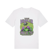 white funny offensive t-shirt with the  graphic mashup of Sean Diddy Combs reimagined as The Riddler