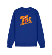 blue christmas sweater with the slogan 'the gobbling'