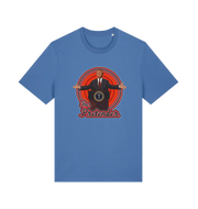 blue music t-shirt with the graphic of the 47th president and the slogan 'the pretender'